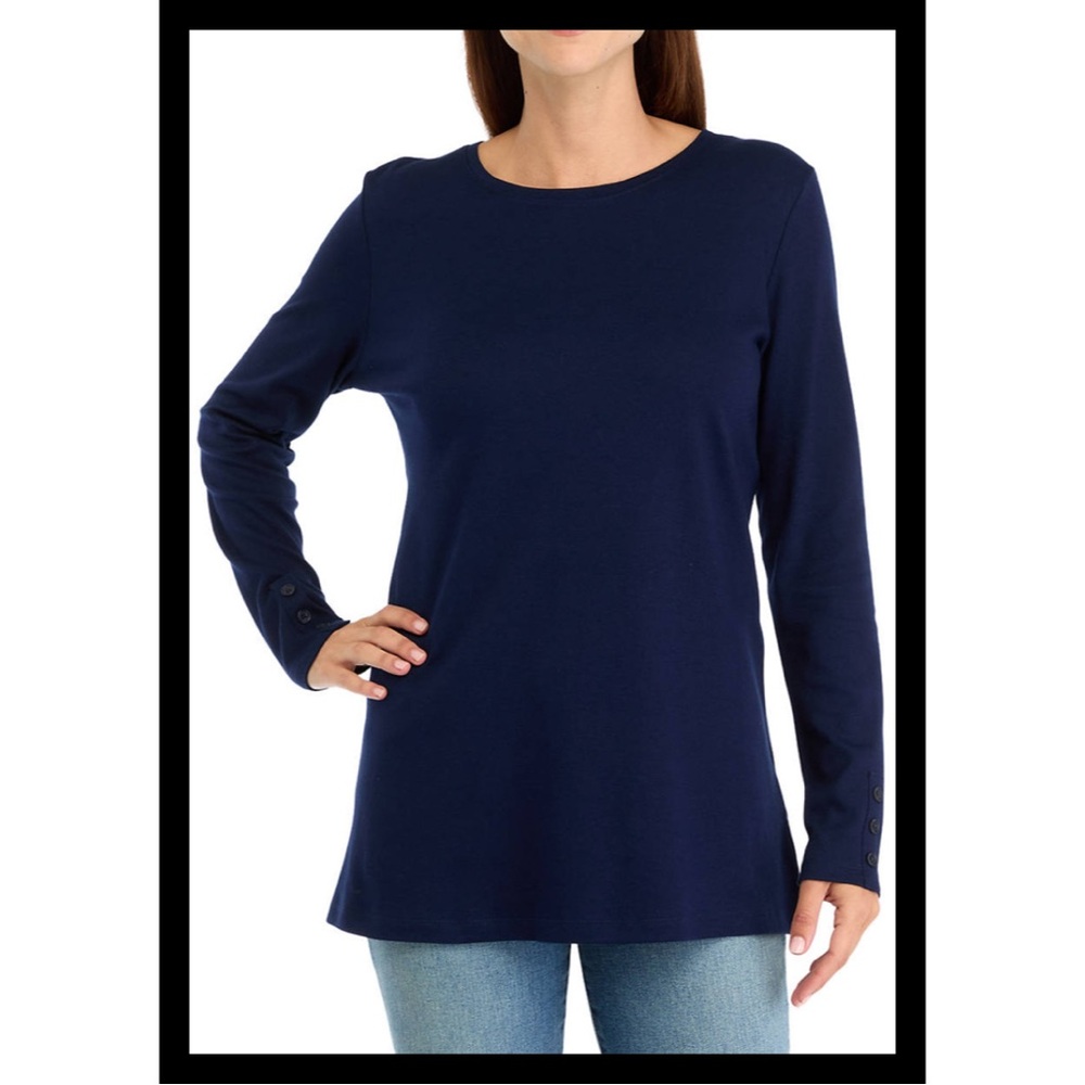Kim Rogers Women’s Long Sleeve Cotton Tunic Shirt